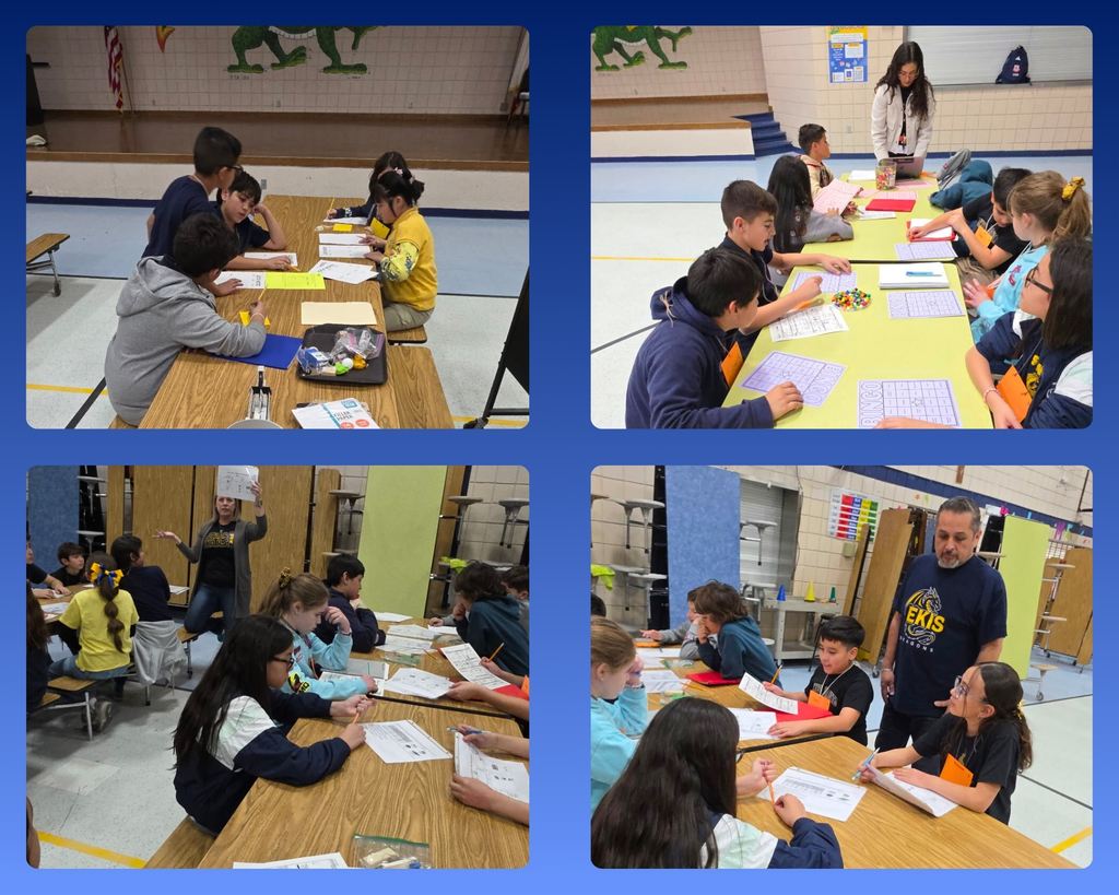 Photo collage of EKIS students reviewing science concepts.