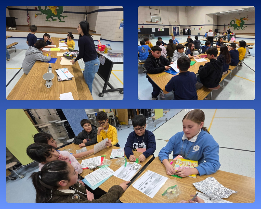 Photo collage of EKIS students reviewing science concepts.