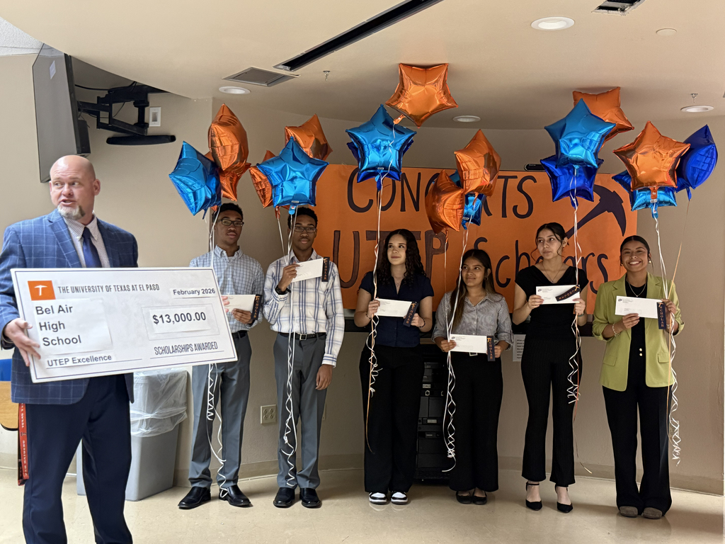We are proud and excited for our Highlanders!  Congratulations to all our Bel Air students who received UTEP scholarships today!!! 
