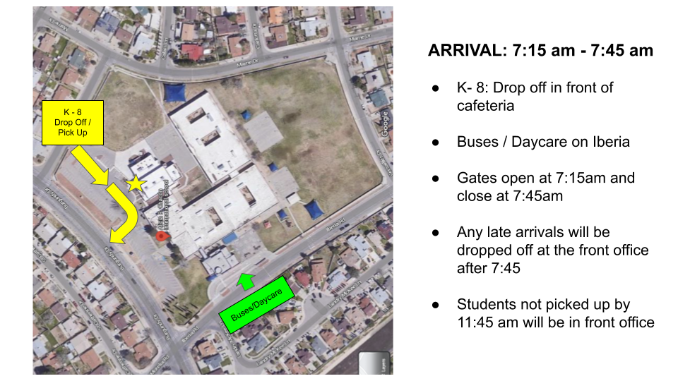 Intersession Pick up and drop off information