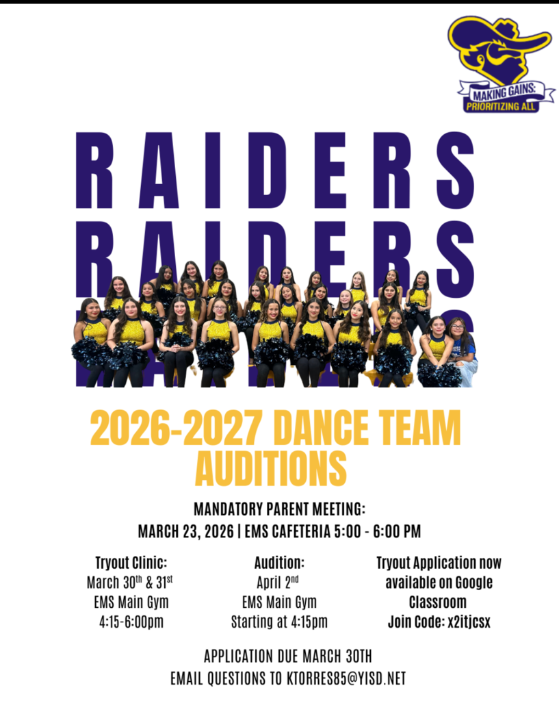 EMS dance team audition flyer