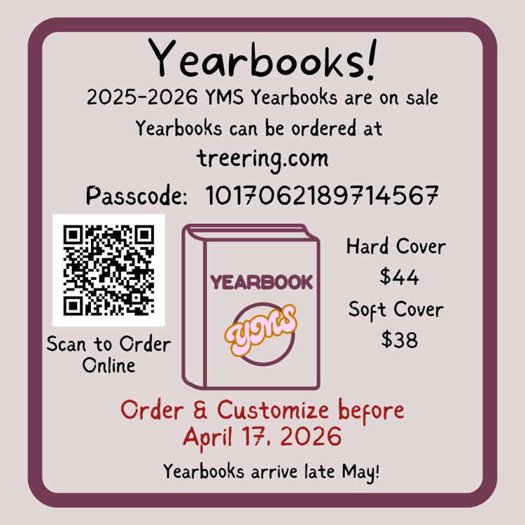 Order Your YMS Yearbook now!