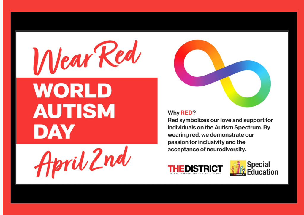 Wear red for World Autism Day on April 2, 2026. Red symbolizes our love and support for individuals on the Autism Spectrum. By wearing red, we demonstrate our passion for inclusivity and the acceptance of neurodiversity.
