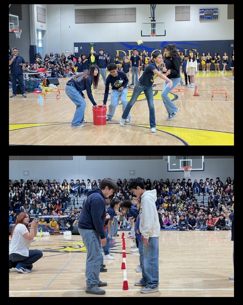 Photo collage of EKIS students at a STAAR rally.