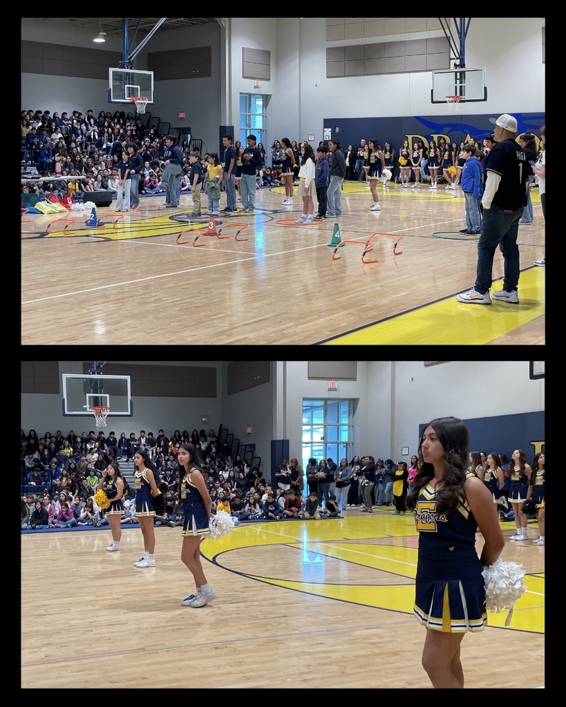 Photo collage of EKIS students at a STAAR rally.