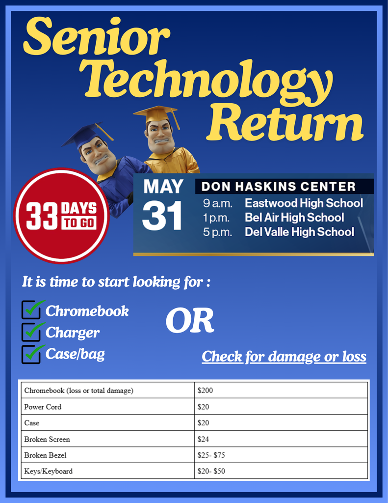 Senior Tech Return 33 days left
