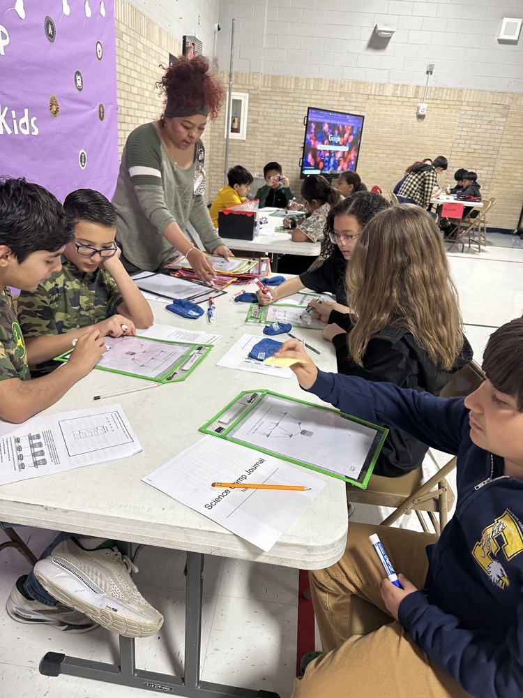 students working on science review 