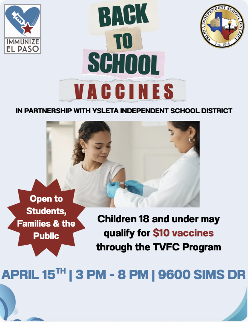 back to school vaccines flyer