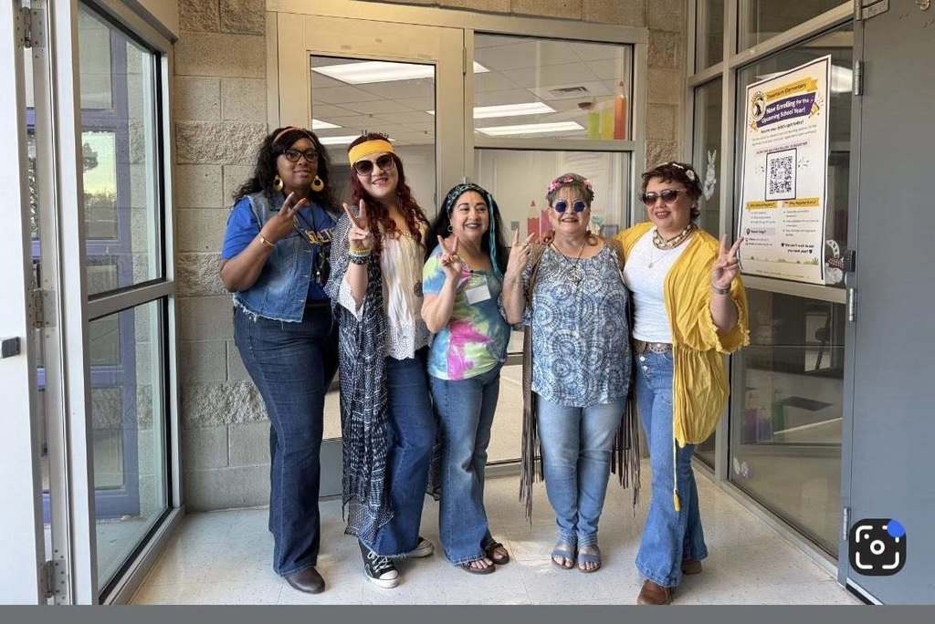Students wearing 70s attire Autism awareness week