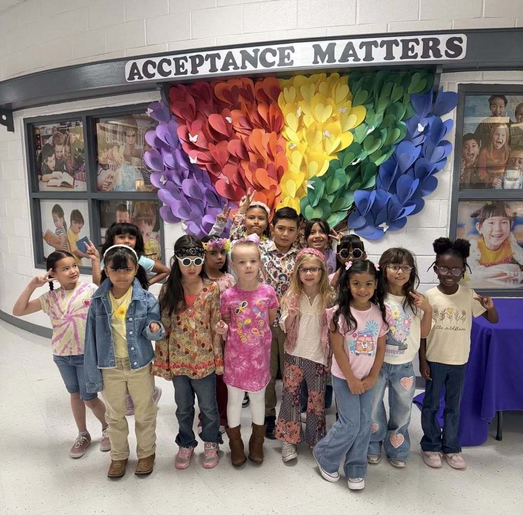 Students wearing 70s for Autism awareness week
