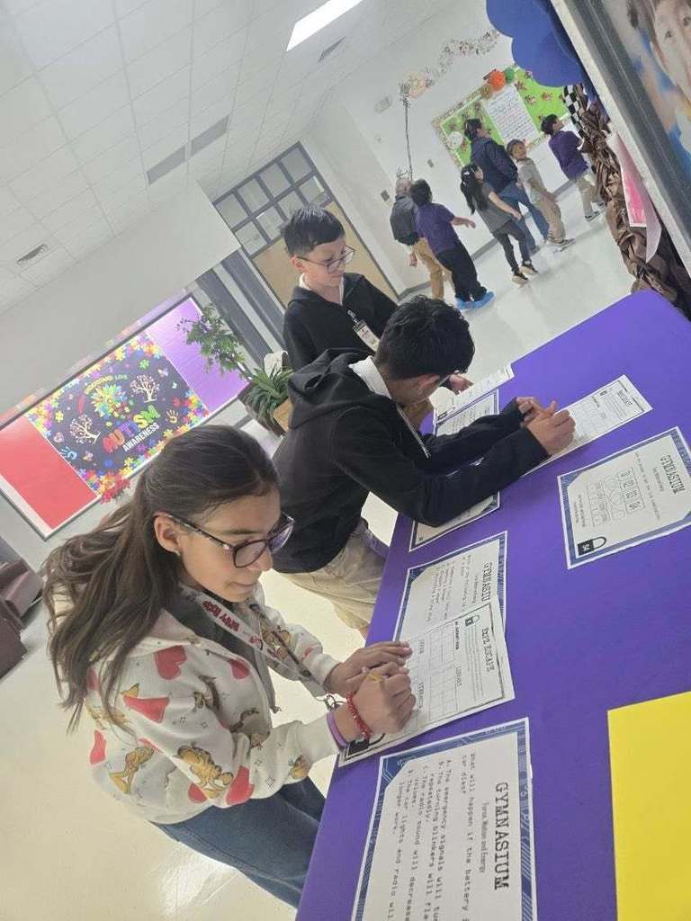 Students conducting a escape room. 