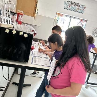Students conducting a escape room. 