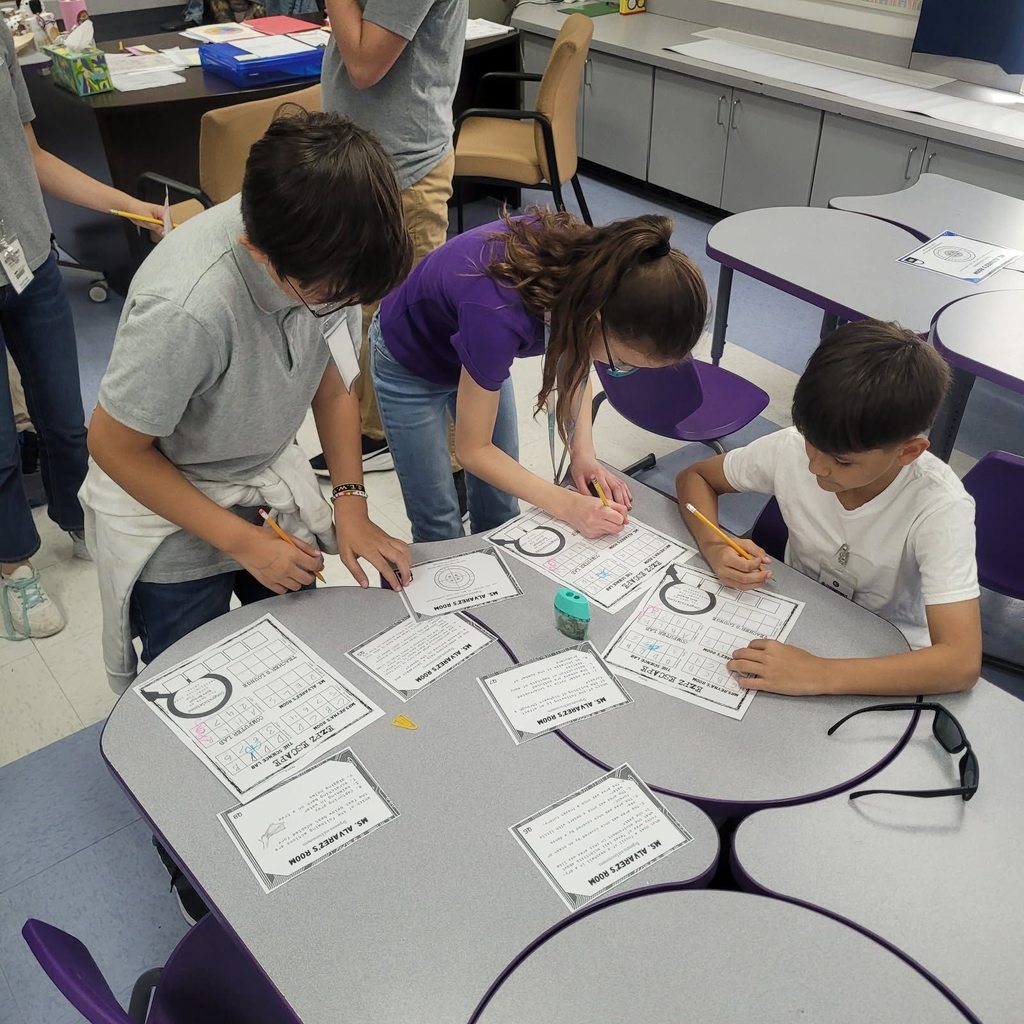 Students conducting a escape room. 