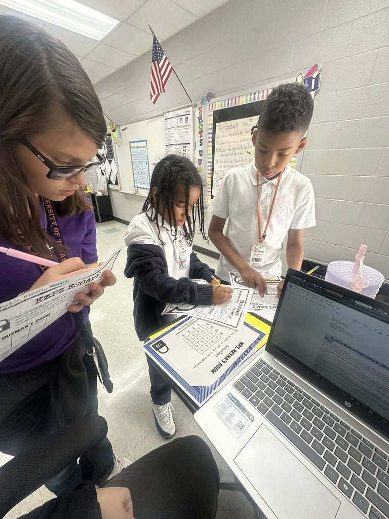 Students conducting a escape room. 