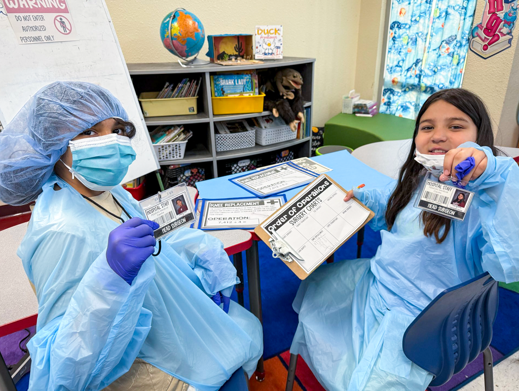 Ysleta ES Warriors use their Surgery Charts to track their Order of Operations in math class.