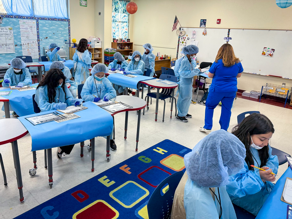 Ysleta ES Warriors use their Surgery Charts to track their Order of Operations in math class.