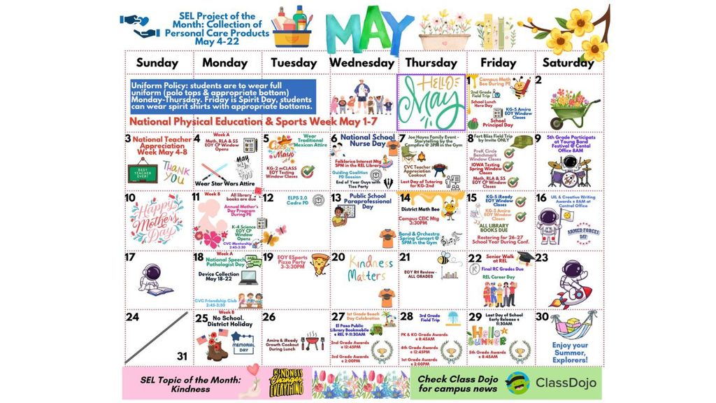 May calendar