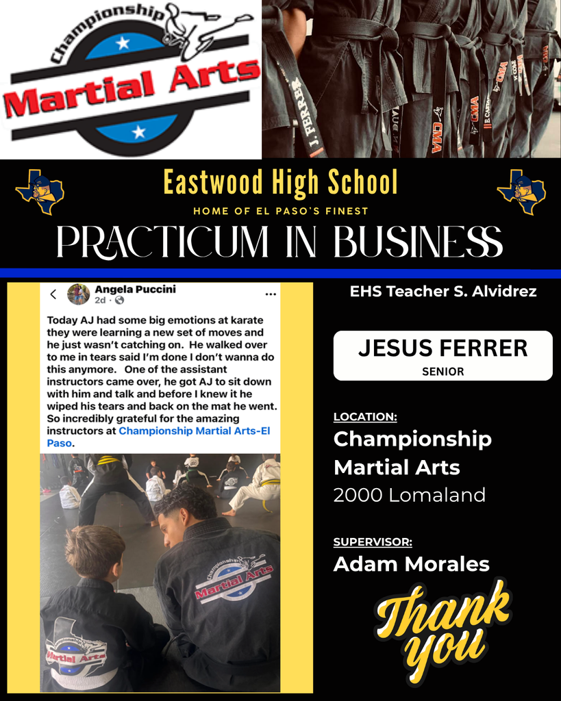 EHS Practicum in Business Championship Martial Arts