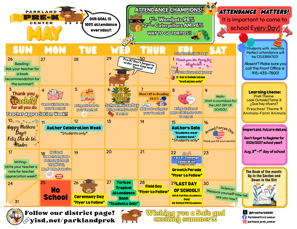 May 2026 Parent Calendar!