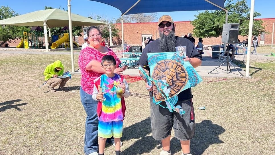 parents with kite