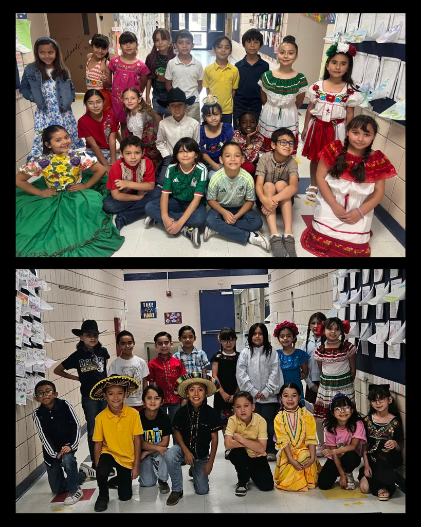 Photo collage of EKIS students celebrating cinco de mayo.