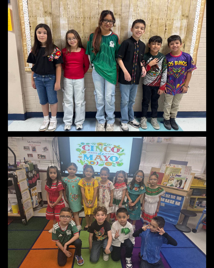 Photo collage of EKIS students celebrating cinco de mayo.