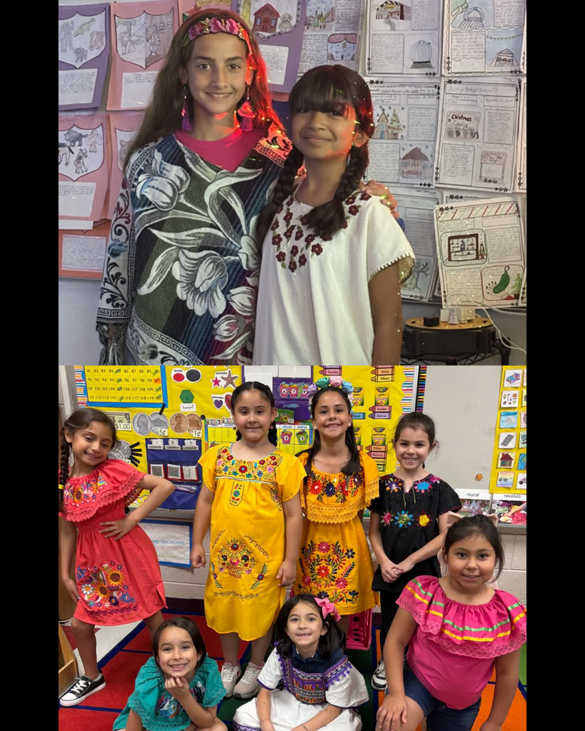 Photo collage of EKIS students celebrating cinco de mayo.