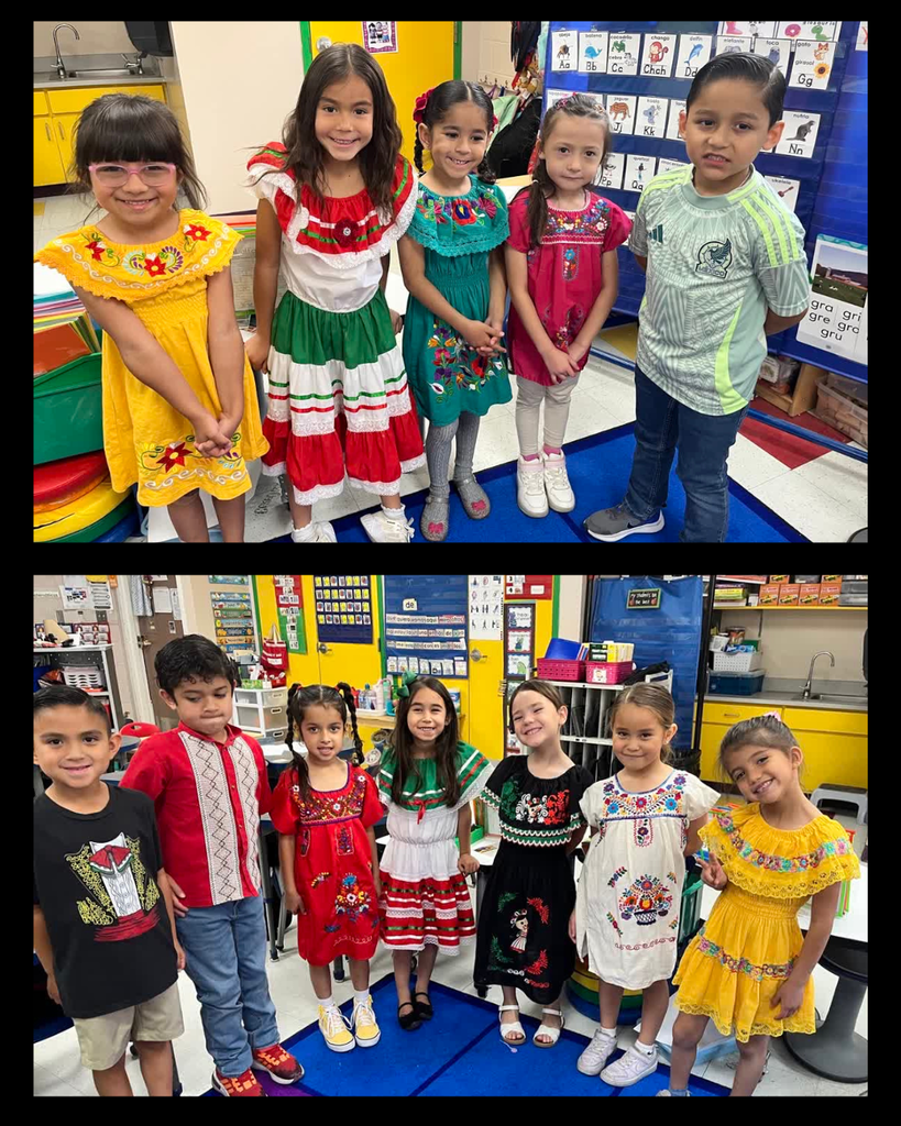Photo collage of EKIS students celebrating cinco de mayo.