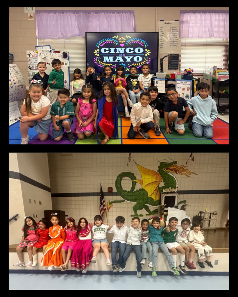 Photo collage of EKIS students celebrating cinco de mayo.