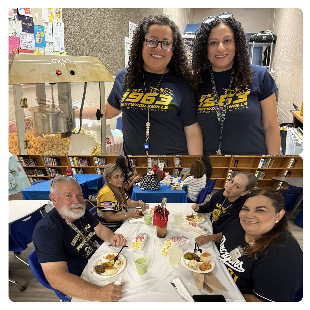 Photo collage of Eastwood Knolls teachers being recognized for their hard work by treating them to a great lunch.