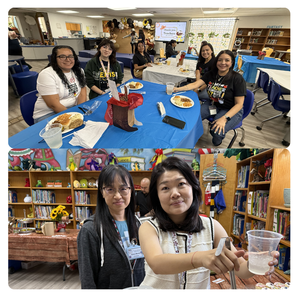 Photo collage of Eastwood Knolls teachers being recognized for their hard work by treating them to a great lunch.