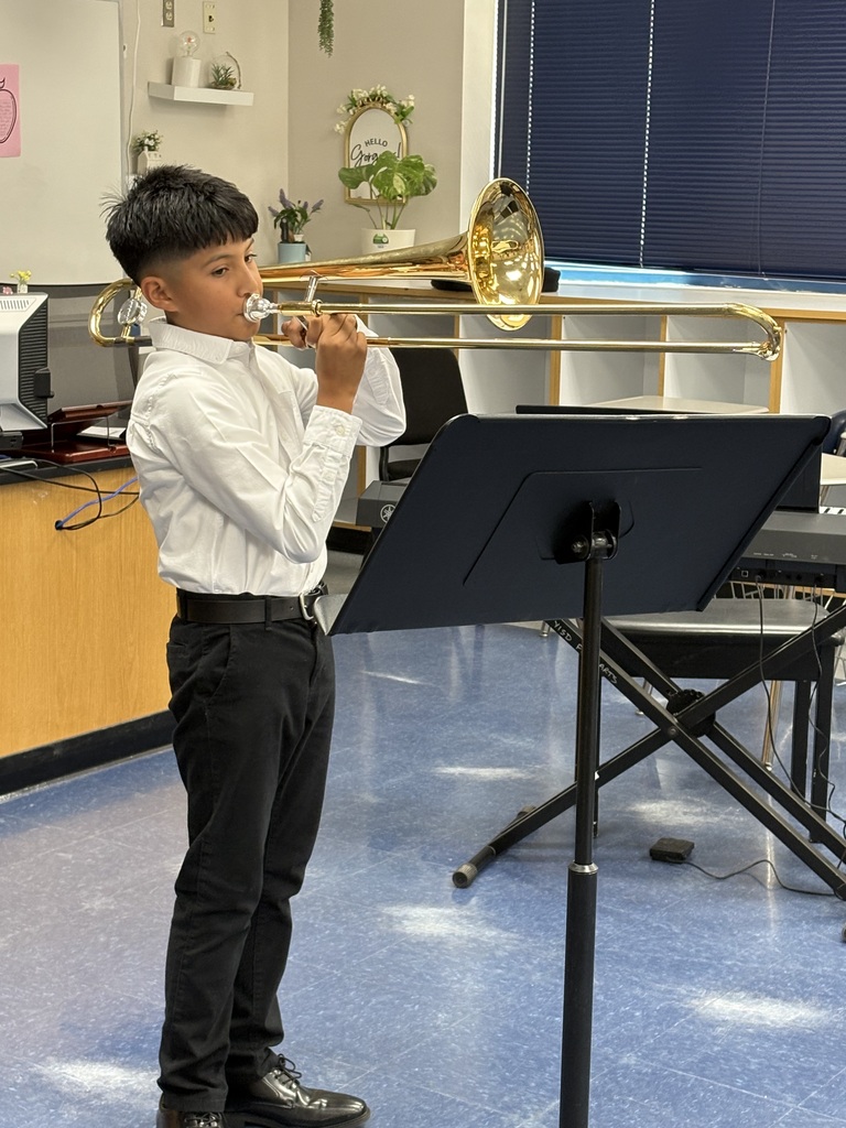 Student playing trombone.