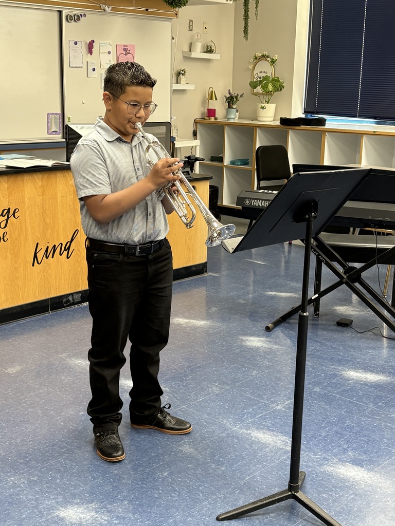 Student playing trumpet