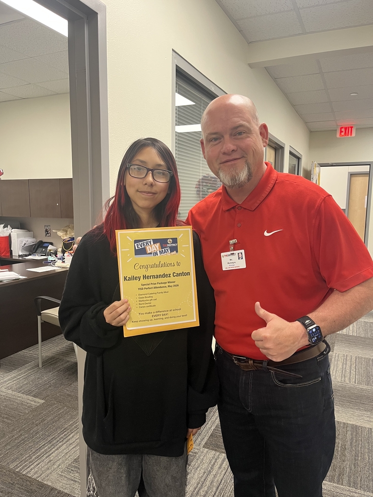 Congratulations Kaily! Kaily is the special prize winner for perfect attendance for May!
