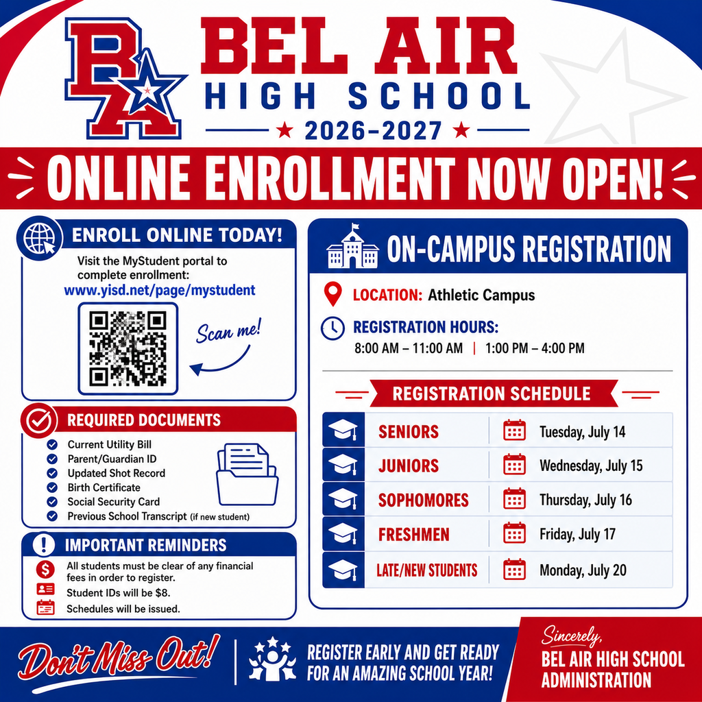 District enrollment link and campus registration dates