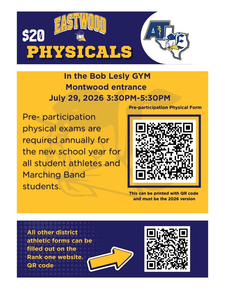 EHS $20 Physical Exams July 29th