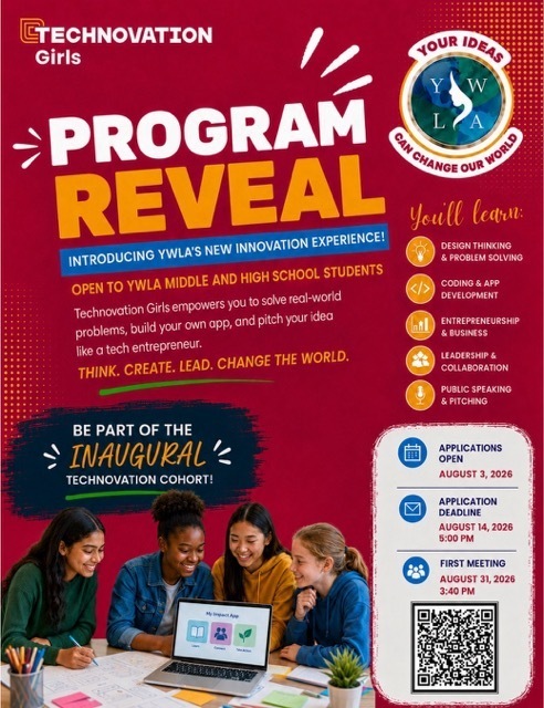 YWLA new technovational girls program reveal flyer