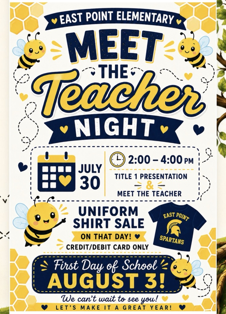 meet the teacher night August 3, 2026 from 2-4 pm uniform for sale