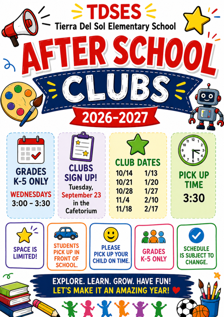 After School Clubs Schedule