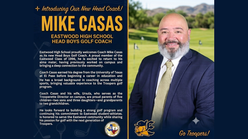 Introducing our new head boys golf coach for Eastwood High School, Mike Casas