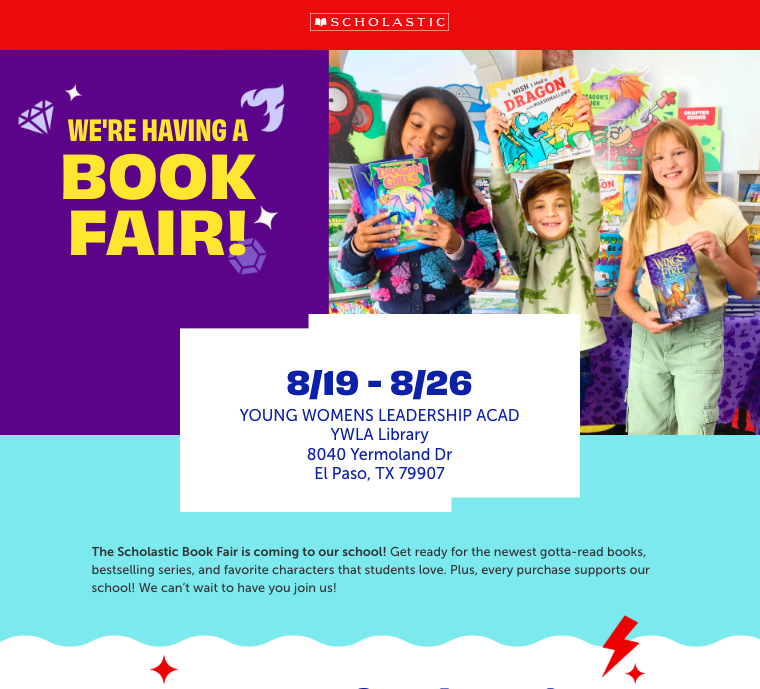 YWLA is having a book fair from August 19 - August 26