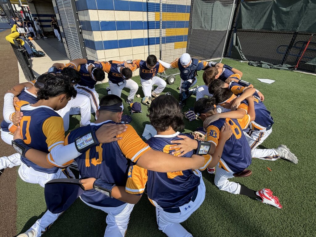 Photo of Eastwood Knolls8th grade baseball team members before a game on Saturday, August 8, 2026.