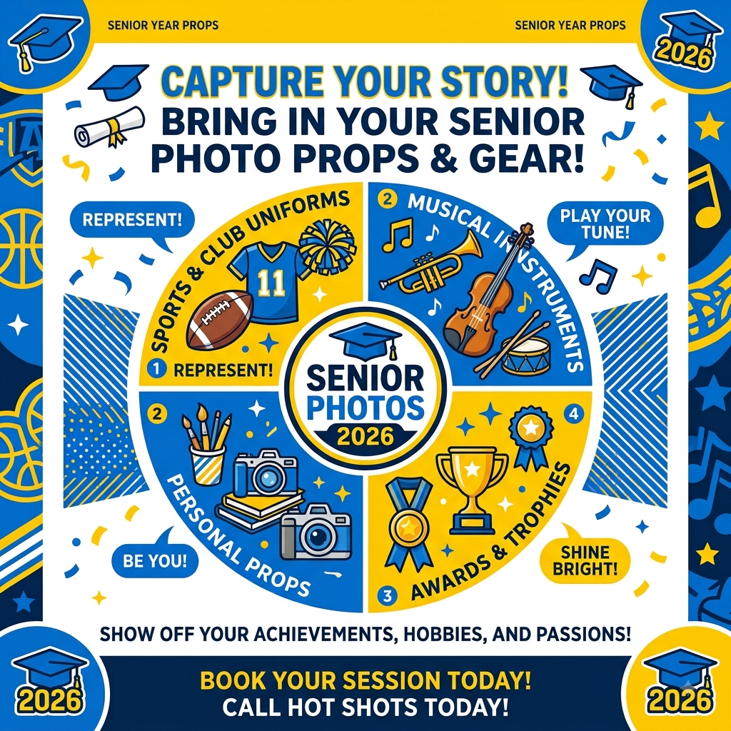 Seniors don't forget to bring in your props for you senior photos