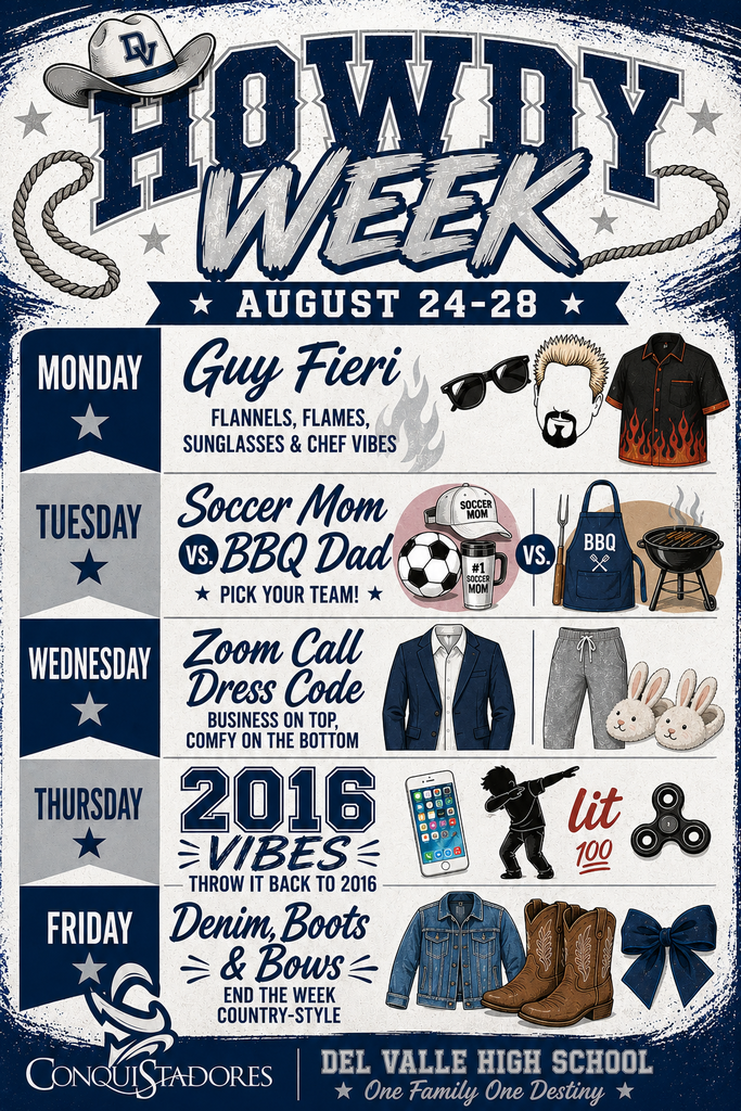 Howdy Week Spirit Week dress up categories