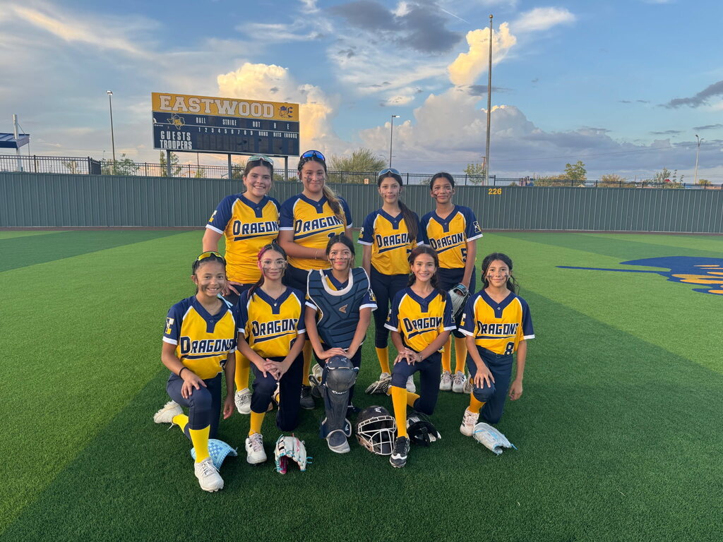 Group photo of the EKIS 8th-grade softball team.