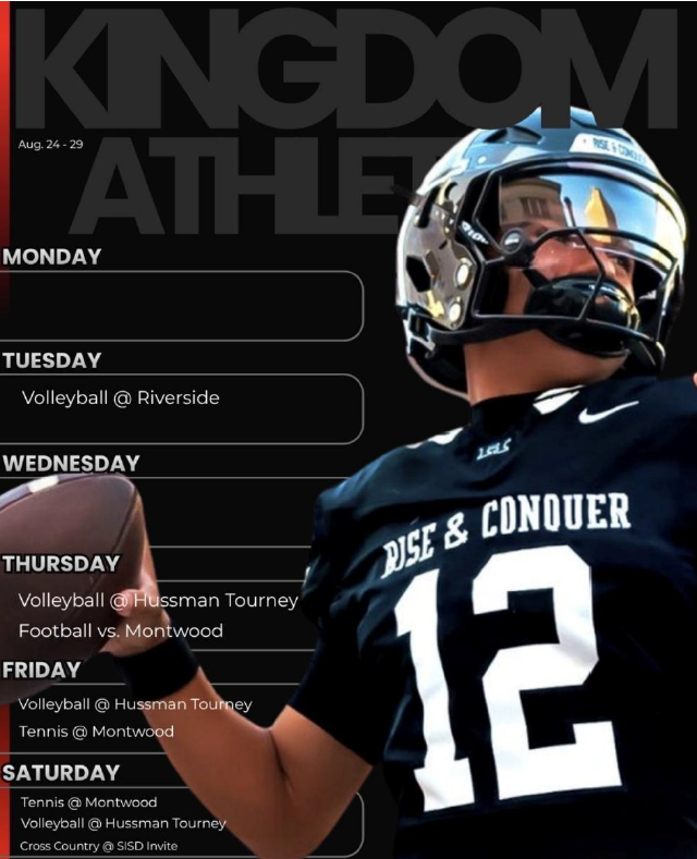 The Kingdoms Athletics Schedule for Week of 08/24 - 08/29