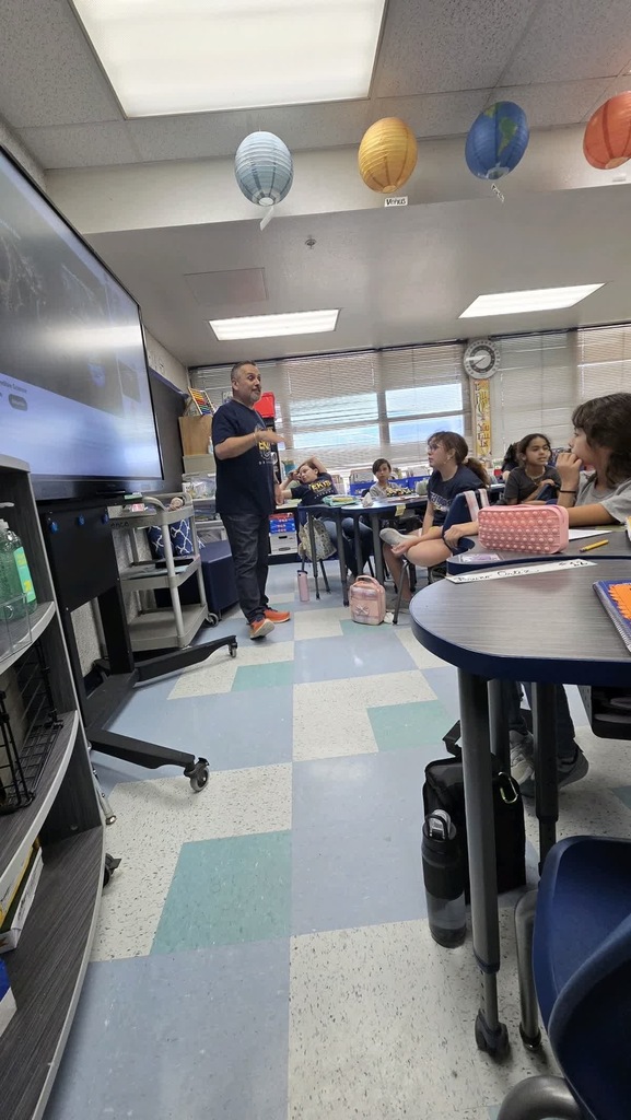 Thank you, Mr. Puga, for being the guest teacher for 5th grade on Friday. The students loved having you and watching you work your magic. You brought principal energy to the lesson! ✨ We appreciate you taking the time to connect with students, making learning fun, and reminding us that great leaders aren't afraid to jump right into the action.💙💛🐉  Laura Lopez