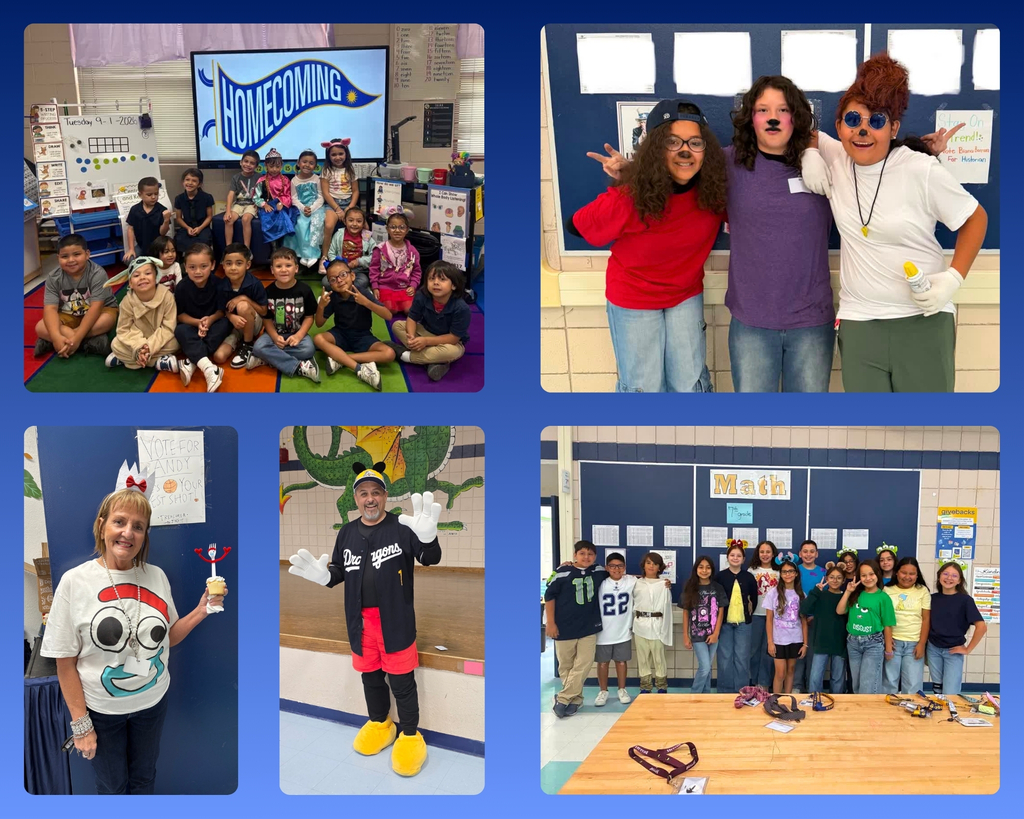 Photo collage of EKIS students, teachers, and administrators dressed up in Disney themes of duos or groups for EHS homecoming week.