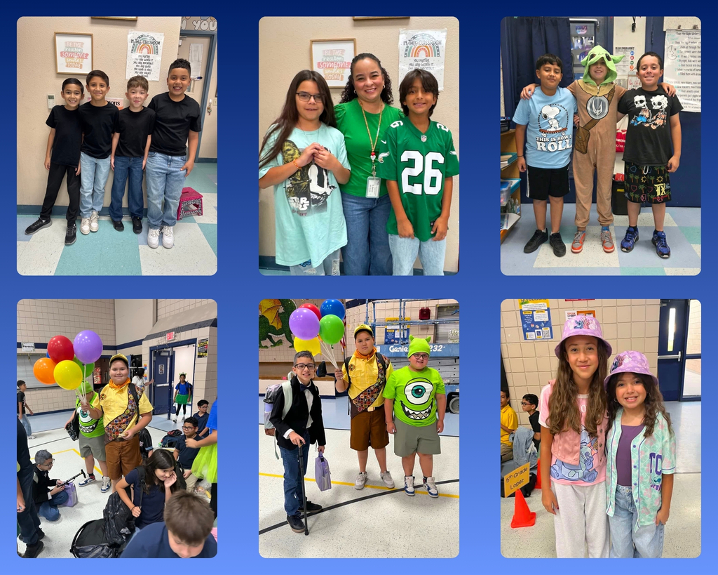 Photo collage of EKIS students, teachers, and administrators dressed up in Disney themes of duos or groups for EHS homecoming week.