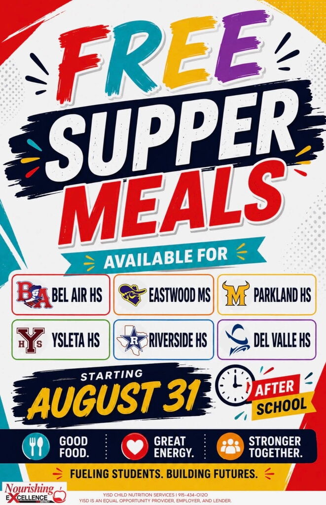 Be sure to stop by after school and get some supper!